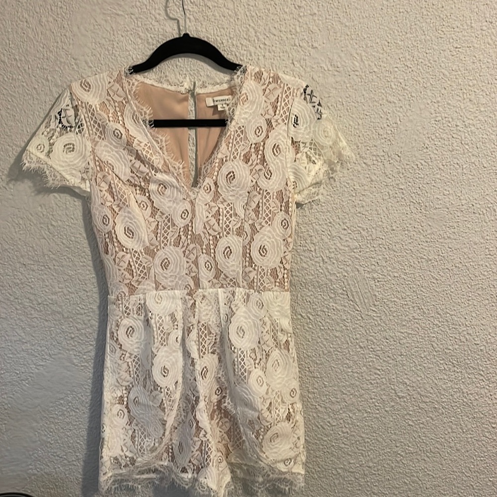Worn Once! Francesca’s white lace romper